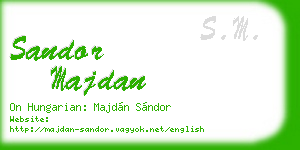 sandor majdan business card