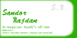 sandor majdan business card